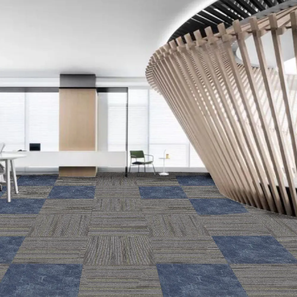 Çevre dostu 60x60 ticari ofis halı karoları birbirine peel ve sopa kare halı karo toplantı odası için
