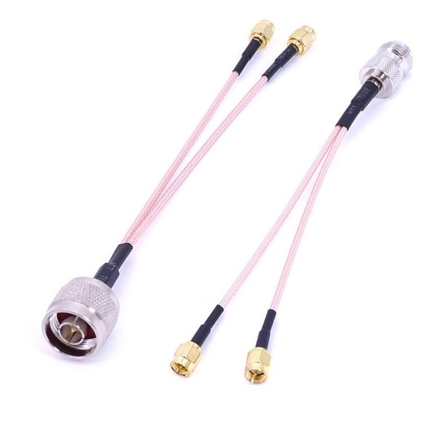 N Male Female to Dual SMA Male RF Splitter Combiner Cable RG316 Coaxial Y Type Pigtail for 4G 5G LTE Antenna Router