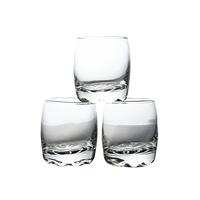 Verre à whisky rond transparent à base épaisse de 80 ml pour servir des spiritueux dans les bars et à la maison