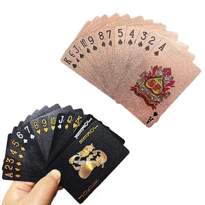 Oro euro alta calidad 100% plástico PVC Texas cartas de póquer baratas impermeable opaco polaco personalizado juego de mesa Pokercard naipes