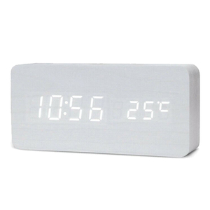 Quà Tặng Sáng Tạo Đồng Hồ Báo Thức Kỹ Thuật Số Dạ Quang Cho Học Sinh Đồng Hồ Điện Tử Led Thông Minh Không Tiếng Ồn Đồng Hồ Gỗ Đa Năng Bán Buôn - Product Image 4