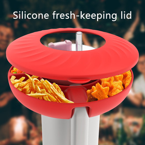 Plateau à collation rond en silicone de qualité alimentaire avec couvercle pour plateau Stanley, plateau de rangement de cuisine portable et flexible - Product Image 5