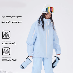 <span class=keywords><strong>Veste</strong></span> <span class=keywords><strong>de</strong></span> <span class=keywords><strong>ski</strong></span> pour <span class=keywords><strong>femme</strong></span> à 3 couches imperméable à fermeture éclair à capuche à séchage rapide épaisse et chaude pour adulte Hiver en plein air Snowboard Cyclisme - Product Image 4