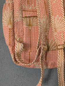 Sac à dos en coton matelassé imprimé à la main de haute qualité, léger, bohème, ethnique, indien, à motifs floraux, sac de voyage - Product Image 6