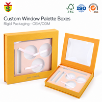 Kundenspezifische OEM ODM Prägung Flip-Top Klarsichtfenster Leere Lidschatten-Palette Box Magnetische Kosmetikverpackung Papierbox