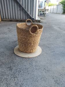 Modern Design Natural Seagrass Wicker Storage <b>Basket</b> Sustainable Household 47 Water Hyacinth Flexible Clothing <b>Waste</b> Bin - Product Image 2