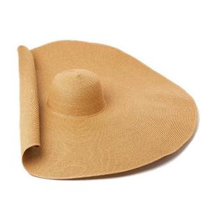 Chapeau de soleil vintage surdimensionné à taille <span class=keywords><strong>empire</strong></span> en papyrus avec visière large pour les sports d'été en plein air - Product Image 1