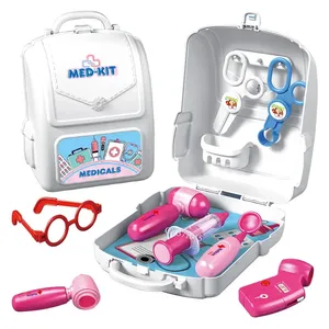 Juego de Herramientas médicas de cocina para niñas, conjunto de mochila de herramientas de maquillaje de belleza, cuatro juguetes educativos opcionales