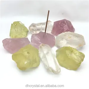 New Arrivals Mini Palo Santo Houder Natuurlijke Gemengde Quartz Crystal Cube Wierookstokje Houder Voor Wierook