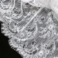 Zèle nouveau tissu de dentelle de cils en Nylon dentelle de Chantilly dentelle française pour tissu de robe de mode