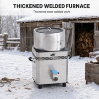 Poêle à bois durable avec soufflerie intégrée, revêtement en acier soudé, combustion propre sans fumée pour la cuisson en extérieur et le patio