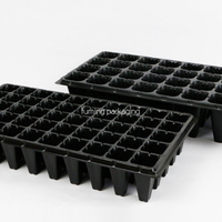 Plateau de semis 50 cellules en plastique noir boîte en carton PS formage sous vide plateau de pépinière en plastique 28 cellules profondes plateaux et couvercles de pépinière Support