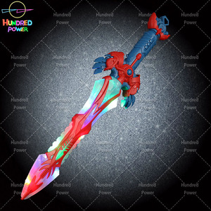 Trăm điện ánh sáng lên đồ chơi quay thanh kiếm trong suốt nhấp nháy điện quay lightsaber và hiệu ứng âm thanh bao gồm cả pin - Product Image 4