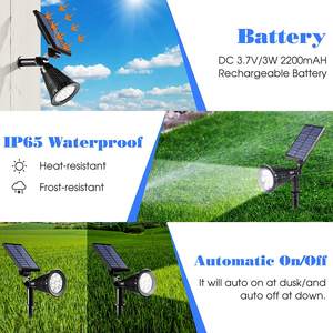 Lampu Sorot Tenaga Surya Luar Ruangan 2-in-1 Berwarna Dapat Disesuaikan 7 LED Tahan Air Lampu Keamanan Lampu Sorot Tenaga Surya untuk Halaman Tangga Jalan Taman - Product Image 2