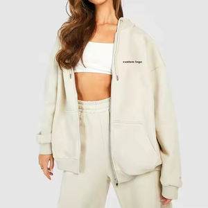 Oversized <strong>Zip</strong> up <strong>Hoodie</strong> Custom Embroidery Emboss Printing logo Street Wear <strong>Longline</strong> <strong>Hoodie</strong> <strong>Women</strong> Unisex Hoodies - Product Image 1