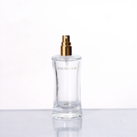 Flacons de parfum en verre ovales incurvés sur mesure, 50-400 ml, avec logo personnalisé, bouchon pulvérisateur doré, flacons de parfum en verre vides