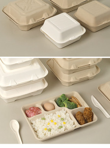 Envases de Alimentos Biodegradables y Compostables con Logotipo Personalizado, Contenedor de Alimentos de Pulpa de Fibra de Caña de Azúcar - Product Image 2