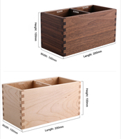 Vente en gros Boîte de rangement de bureau en noyer Table d'appoint de salon Boîte de rangement pour télécommande Organisateur de bureau Porte-stylo