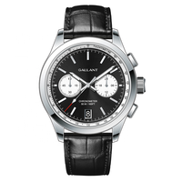 Reloj Automático de Alta Calidad para Hombre con Correa de Cuero, Caja de Acero Inoxidable, Esfera Grande de Metal y Logotipo