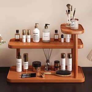 Wooden Multi Tier Desk <b>Organizer</b> 3 Layers Cup Holder <b>For</b> Office And Dining Table Storage Rack - Product Image 3