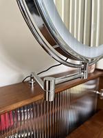 Table de chevet compacte en bois massif avec miroir et tiroirs pour petites chambres – Rangement minimaliste pour maquillage
