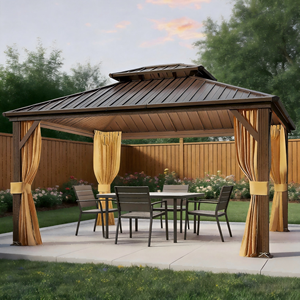 Gazebo en métal à double toit de qualité supérieure, structure en aluminium 6063 robuste, prix d'usine avec moustiquaire - Product Image 1