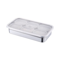 Boîte de conservation alimentaire hermétique en acier inoxydable avec couvercle, organisateur de collations pour réfrigérateur domestique