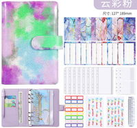 A6New Notebook PU Leder Notebook Binder Cash Budget Planner Organizer 6 Ring Saving Cover Umschläge Letter Sticker Label