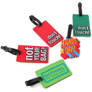 Custom Reliëf Zwart & Wit Logo Pvc Bagagelabels Unieke Gepersonaliseerde Beurs Cadeau - Product Image 3