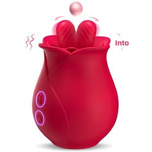 Vibrador de Doble Lengua Airis Rose para Estimulación del Clítoris y Pezones en Mujeres, Resistente al Agua IPX7, Recargable, 10 Frecuencias - Product Image 1