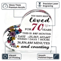 Plaque en acrylique en forme de cœur personnalisée, gravée, souvenir d'anniversaire, décoration de bureau, cadeaux pour anniversaire et anniversaire de mariage