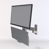 Support de moniteur réglable en alliage d'aluminium robuste Meisonic T8-MA01KB-S-600, inclinaison à 90° pour machines industrielles, bras d'ordinateur