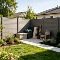 Panneau de clôture décoratif en bois WPC contemporain pour mur extérieur, 2,4 m de haut, horizontal, 1,5 m de haut (8 pieds)