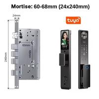 Cerradura de Puerta Inteligente Tuya WiFi con Reconocimiento Facial 3D Automático, Batería Integrada de 4200mAh, Pantalla de 4.5 Pulgadas, Acceso por Código, Huella Dactilar y Reconocimiento Facial