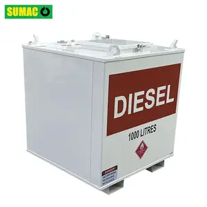 Sumac 1000l acero al carbono de dos pisos tanque de almacenamiento de combustible autoempaquetado/tanque de almacenamiento de aceite