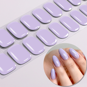 Adesivi per <span class=keywords><strong>Nail</strong></span> Art in Gel Semicurati a Lunga Durata con Logo Personalizzato a Prezzo all'Ingrosso, 16 Strisce Lucide in Tinta Unita, con Lampada UV - Product Image 1