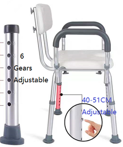 Portable Aluminum Folding Bariatric Bath Shower <strong>Chair</strong> with Adjustable Armrests <strong>Elderly</strong> Bathroom Safety Equipment - Product Image 6