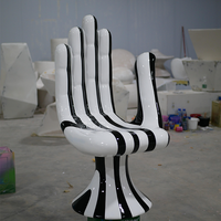 Chaise en FRP en forme de palmier pour extérieur, siège noir et blanc, décoration pour parc carré, bureau de vente, aménagement paysager
