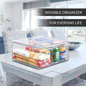 WISHOME 7 pièces, organiseurs <span class=keywords><strong>de</strong></span> <span class=keywords><strong>réfrigérateur</strong></span> en PET, bacs <span class=keywords><strong>de</strong></span> rangement pour aliments avec couvercle, accessoires <span class=keywords><strong>de</strong></span> cuisine - Product Image 4