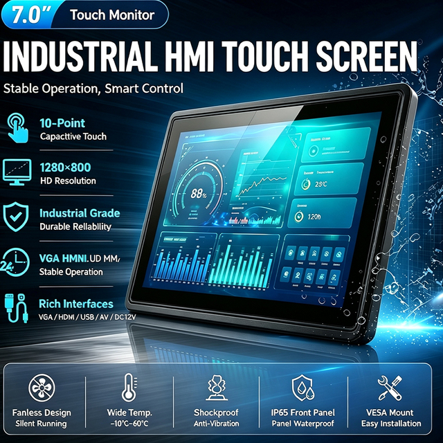 Embedded Open Frame High Brightness LCD Display Industrial Monitor 15 21.5 Inch Industrial Touch Screen
