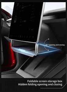 Bandeja de Almacenamiento Debajo de la Pantalla para <span class=keywords><strong>Tesla</strong></span> <span class=keywords><strong>Model</strong></span> Y <span class=keywords><strong>3</strong></span> 2021-2025 Highland, Caja de Almacenamiento Oculta Debajo de la Pantalla con Forro Antideslizante - Product Image 5