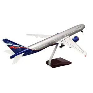 ของขวัญร้อนรายการขนาด 1:157 47 ซม.Boeing777 Aeroflot สายการบินผู้โดยสารเครื่องบินขนาดใหญ่พร้อมไฟ LED และล้อ