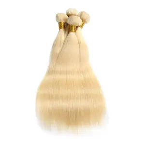 Extensiones de cabello humano brasileño 100% virgen, rubio claro 613, 10A, venta al por mayor