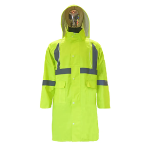 Veste imperméable haute visibilité Oxford pour hommes Veste haute visibilité avec fermeture à glissière en polyester doux Vêtements de travail de sécurité en coton Gilet à logo réfléchissant - Product Image 2