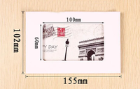 Boîte de présentation pliable en papier kraft recyclable personnalisée 10,2*15,5*0,5 cm avec fenêtre transparente pour carte postale, carte de vœux, fête