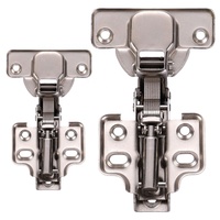 Charnières de porte dissimulées européennes à fermeture amortie réglables pour armoires de cuisine et de chambre à coucher, demi-couverture, sans cadre, avec vis assorties, faciles à installer