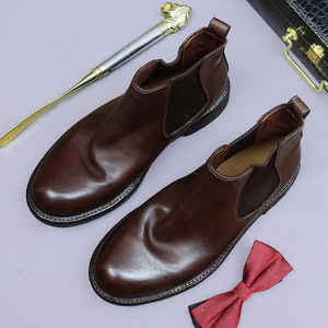 Botas de Tobillo de Cuero Especializado para Hombre, Estilo Chelsea con Suela Gruesa, Botas de Montaña, Botas Cortas, Novedad 2026 - Product Image 1