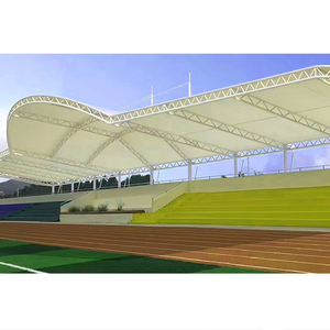 Cubierta de Membrana Arquitectónica para Gradas de Estadios, Estructura de Acero con Armazón Espacial, <span class=keywords><strong>Techo</strong></span> de Tela Tensada con PVDF para Gradas de Estadios - Product Image 3