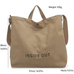 Sac à bandoulière décontracté <span class=keywords><strong>de</strong></span> grande capacité, sac à main tendance avec fermeture éclair et imprimé <span class=keywords><strong>alphabet</strong></span>, avec sangle réglable - Product Image 3