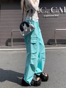 High Quality <strong>Women</strong> <strong>Cargo</strong> Pants Drawstring Big Pockets Straight <strong>Trousers</strong> Female Loose Jogger Pants - Product Image 5